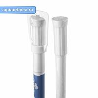 Карниз белый, в ванную комнату 140 х 260 см, без колец, металлический